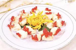 传统鲁菜菊花虾排早年孔府厨师作品
